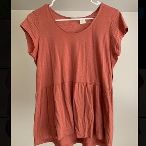 Dark salmon loose peplum